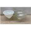 Image 3 : Vintage Glass Light Shades and Diffusers, Milk Glass, Ribbed, Floral Etched