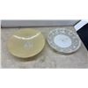 Image 6 : Vintage Glass Light Shades and Diffusers, Milk Glass, Ribbed, Floral Etched
