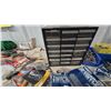 Image 2 : Assorted Hardware and Supplies: Multi-Drawer Cabinet, Bins of Fasteners, Weatherstrip, Drop Sheets
