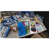 Image 4 : Assorted Hardware and Supplies: Multi-Drawer Cabinet, Bins of Fasteners, Weatherstrip, Drop Sheets