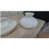 Image 2 : Assorted Vintage Light Fixtures and Shades: Floral Glass Shade, Swirl Glass Shade