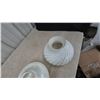 Image 3 : Assorted Vintage Light Fixtures and Shades: Floral Glass Shade, Swirl Glass Shade