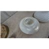 Image 5 : Assorted Vintage Light Fixtures and Shades: Floral Glass Shade, Swirl Glass Shade