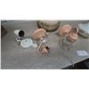 Image 6 : Assorted Vintage Light Fixtures and Shades: Floral Glass Shade, Swirl Glass Shade