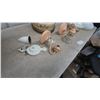 Image 7 : Assorted Vintage Light Fixtures and Shades: Floral Glass Shade, Swirl Glass Shade