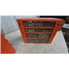 Image 10 : Five Orange Metal Multi-Drawer Small Parts Organizers with Clear Plastic Drawers all with hardware