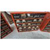 Image 5 : Five Orange Metal Multi-Drawer Small Parts Organizers with Clear Plastic Drawers all with hardware