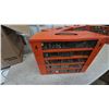 Image 7 : Five Orange Metal Multi-Drawer Small Parts Organizers with Clear Plastic Drawers all with hardware