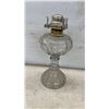 Image 5 : Glass Kerosene Oil Lamps With Metal Burners, Pedestal and Finger Styles, Set of 7, Missing Chimneys