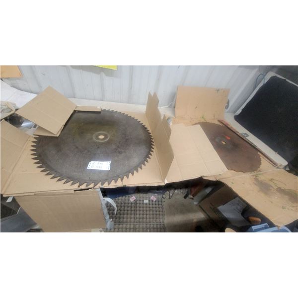 Two Large Circular Saw Blades, 28”" and 24” diameters
