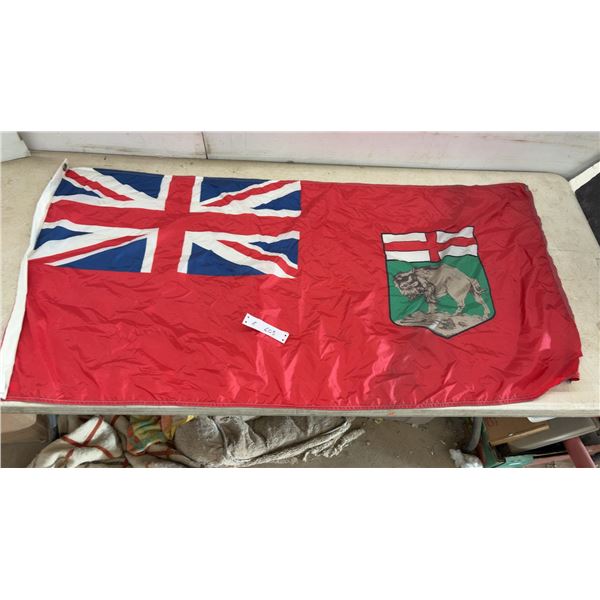 Manitoba Red Ensign Provincial Flag with Union Jack and Coat of Arms, 28 × 54”