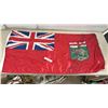 Image 1 : Manitoba Red Ensign Provincial Flag with Union Jack and Coat of Arms, 28 × 54”