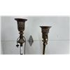 Image 3 : Three Vintage Torchiere Floor Lamp Bases with Brass and Marble Construction, No shades