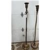 Image 5 : Three Vintage Torchiere Floor Lamp Bases with Brass and Marble Construction, No shades