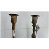 Image 3 : 3 Antique Ornate Cast Brass and Bronze Torchiere Floor Lamps, Early 20th Century, No Shades