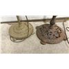 Image 2 : Antique Cast Iron and Brass Floor Lamps, Bridge Arm Scrollwork and Ornate Cage Top, Missing Shades