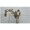 Image 6 : Antique Cast Iron and Brass Floor Lamps, Bridge Arm Scrollwork and Ornate Cage Top, Missing Shades
