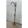Image 7 : Antique Cast Iron and Brass Floor Lamps, Bridge Arm Scrollwork and Ornate Cage Top, Missing Shades
