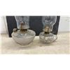 Image 7 : FourAntique Clear Glass Kerosene Oil Lamps Including Victoria Finger Lamp and Parlor Lamp, 1