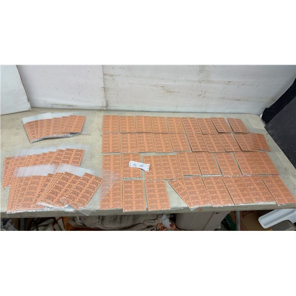 102 Sheets of Grand Beach Pavilion One Dance 10-Cent Coupons, Twelve Tickets per Sheet