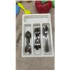 Image 5 : Play Food and Utensils, Cutlery Trays, and Blue Plastic Glasses
