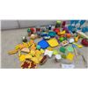 Image 8 : Play Food and Utensils, Cutlery Trays, and Blue Plastic Glasses