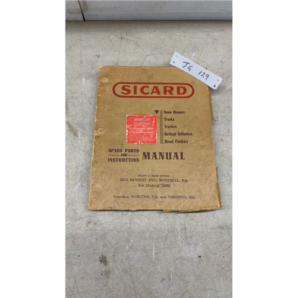 Sicard Spare Parts and Instruction Manual