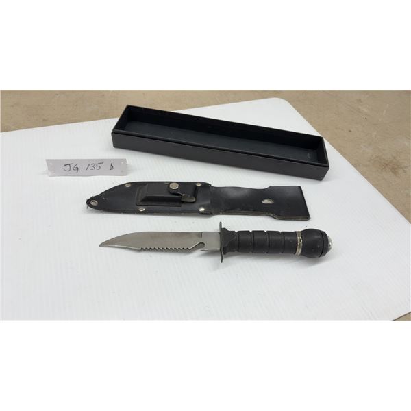 Cobra 1980s Survival Knife with Water-Tight Screwable Butt-Cap, Sheath, Mini Survival Kit and