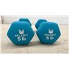 Image 3 : Pair of Heliofit 5 Lb. Hex Dumbbells