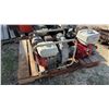 Image 2 : Pallet Lot: 13hp Honda Motor, 5-1/2hp Honda Pump (Both Working) and 2 Honda Pumps For Parts or