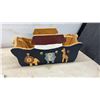 Image 2 : Wooden Toy Lot; Noah's Ark Storage Boat 9 × 20 × 10” Forklift, Crane Cart, and Pallet