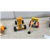 Image 8 : Wooden Toy Lot; Noah's Ark Storage Boat 9 × 20 × 10” Forklift, Crane Cart, and Pallet