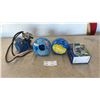 Image 1 : Power Fist 25' Plumbing Snake, Submersible Pump, and Blue Pump with Hoses