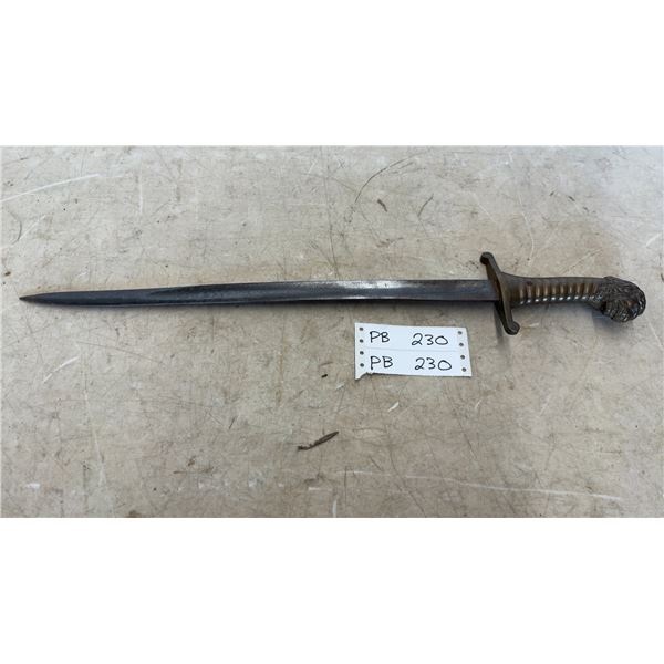 Antique Lion Head Hilt Short Sword/Dagger 18”