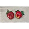 Image 2 : Vintage Devor Ware Hand-Painted Strawberry and Apple Chalk Ware, Grater, Rolling Pin