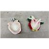 Image 3 : Vintage Devor Ware Hand-Painted Strawberry and Apple Chalk Ware, Grater, Rolling Pin