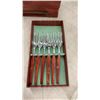 Image 5 : Crown Crest Stainless Cutlery Set, Cut Glass Bowls, Swan Bookends