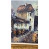 Image 3 : Euro Oil Painting on Canvas, European Village Scene, Signed, R.Morenno, Ornate Gilt Frame With