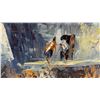 Image 9 : Euro Oil Painting on Canvas, European Village Scene, Signed, R.Morenno, Ornate Gilt Frame With