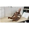 Image 4 : Handmade Wooden Rocking Horse with Yarn Mane and Slatted Base, 29 × 46 × 12”