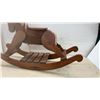 Image 5 : Handmade Wooden Rocking Horse with Yarn Mane and Slatted Base, 29 × 46 × 12”