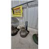 Image 5 : Four Oil Lamps: Wall-Mount Reflector Lamp, Wall-Mount Lamp, Green Base Lamp, and Metal Base Lamp