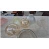 Image 4 : Assorted Glass Light Shades: Pink, Yellow, Clear Ribbed, and Amber Globes