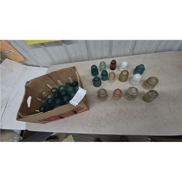 Collection of Glass Insulators, Including CPR and CNR Marked Pieces