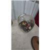 Image 4 : Vintage Button Collection: Multi-Drawer Organizer with Clear Bins and Large Glass Jar of Buttons