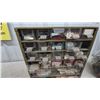 Image 5 : Vintage Button Collection: Multi-Drawer Organizer with Clear Bins and Large Glass Jar of Buttons