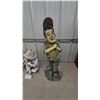 Image 2 : 4 Assorted Garden Statues: Fisherman, Girl with Puppy, Girl with Kitten, and Angel. Biggest 33”