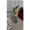 Image 3 : 4 Assorted Garden Statues: Fisherman, Girl with Puppy, Girl with Kitten, and Angel. Biggest 33”