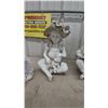 Image 5 : 4 Assorted Garden Statues: Fisherman, Girl with Puppy, Girl with Kitten, and Angel. Biggest 33”