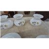 Image 2 : Assorted Lamp Shades and Globes: 4 Floral-Patterned Glass Lamp Shades, 4White Glass Globes